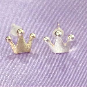 Handmade Sterling Silver Crown Earrings
